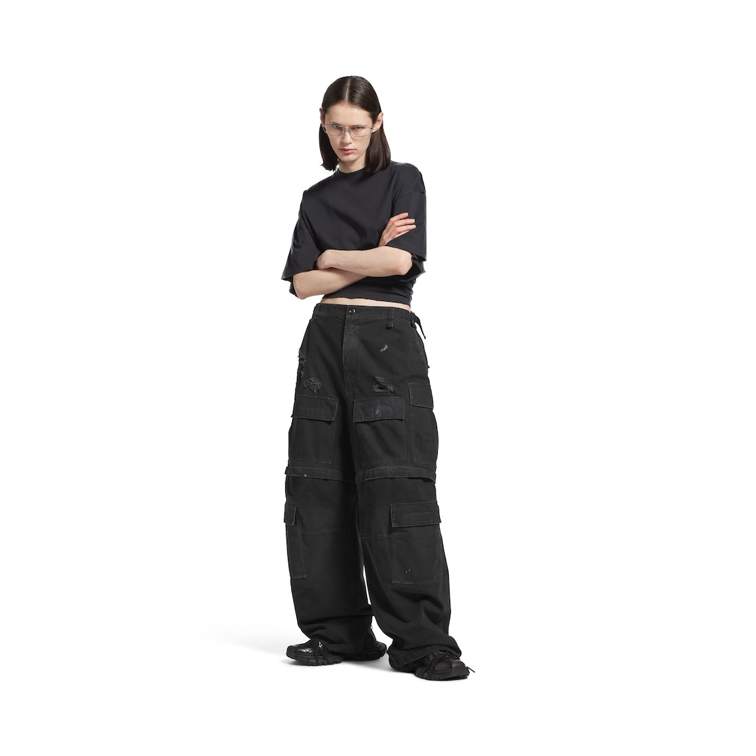 Men's Large Cargo Pants in Black - 4
