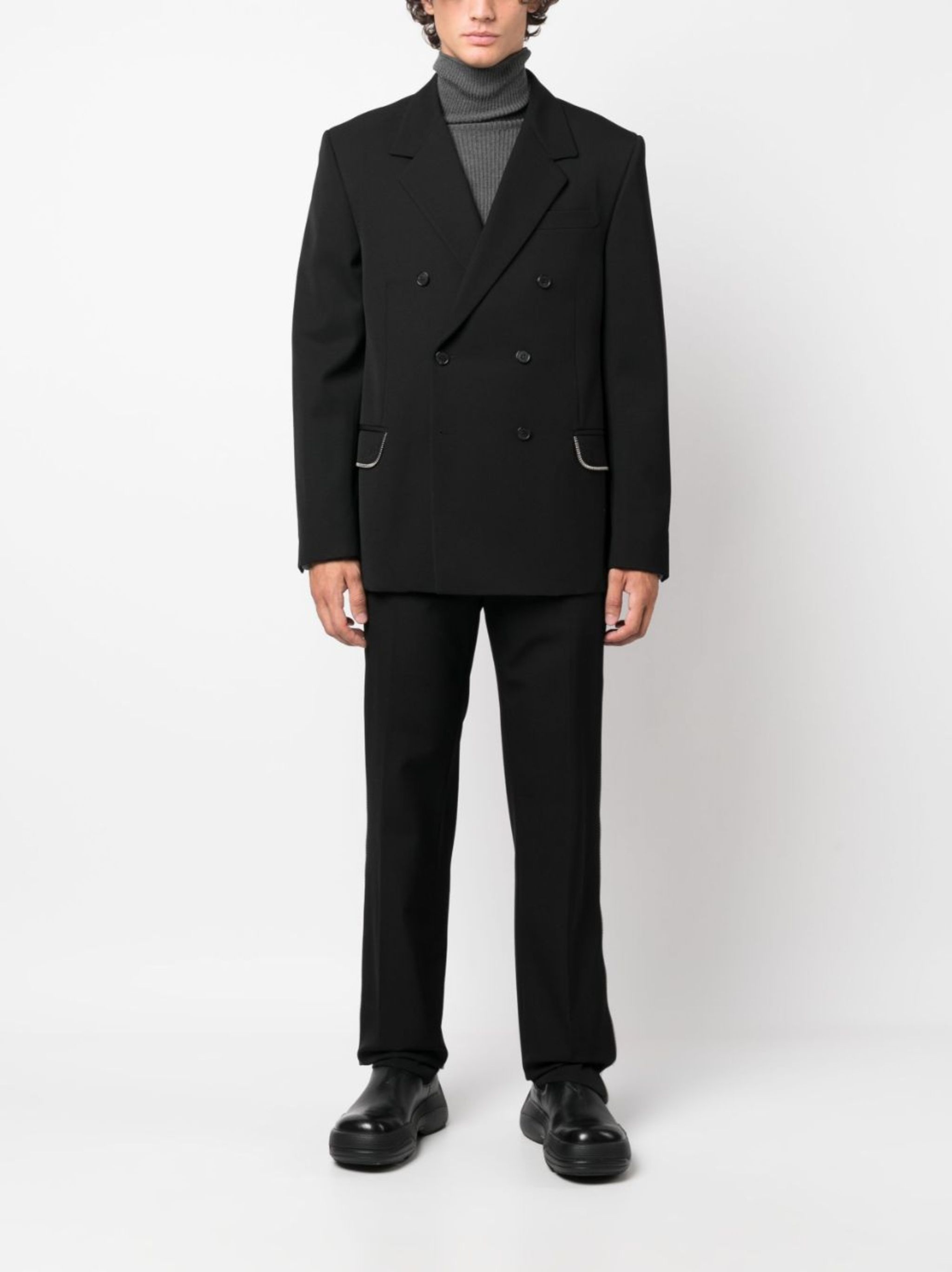 logo-embroidered straight-leg trousers - 2
