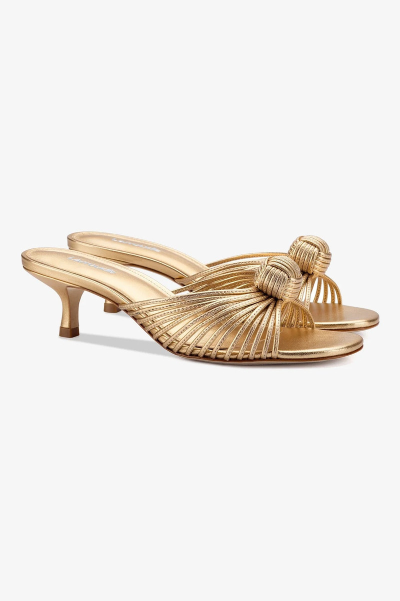 Larroudé Valerie Mule In Gold Metallic Leather outlook