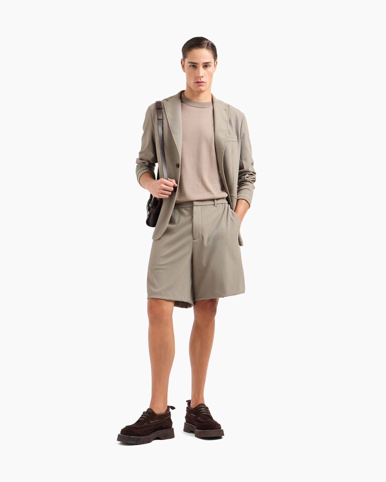CANNETÉ-EFFECT STRETCH NYLON BERMUDA SHORTS - 2