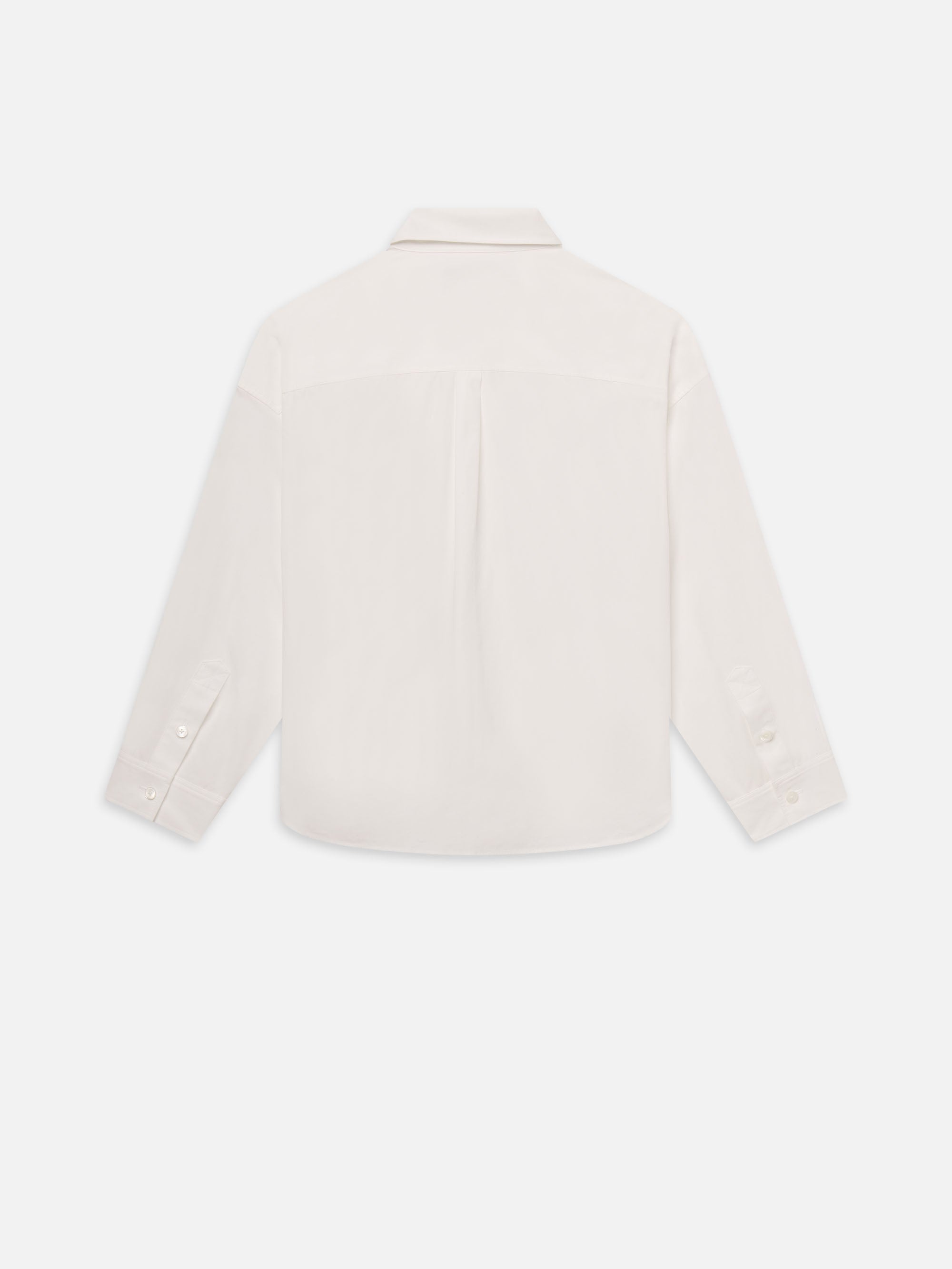 Relaxed Cotton Shirt in White - 4