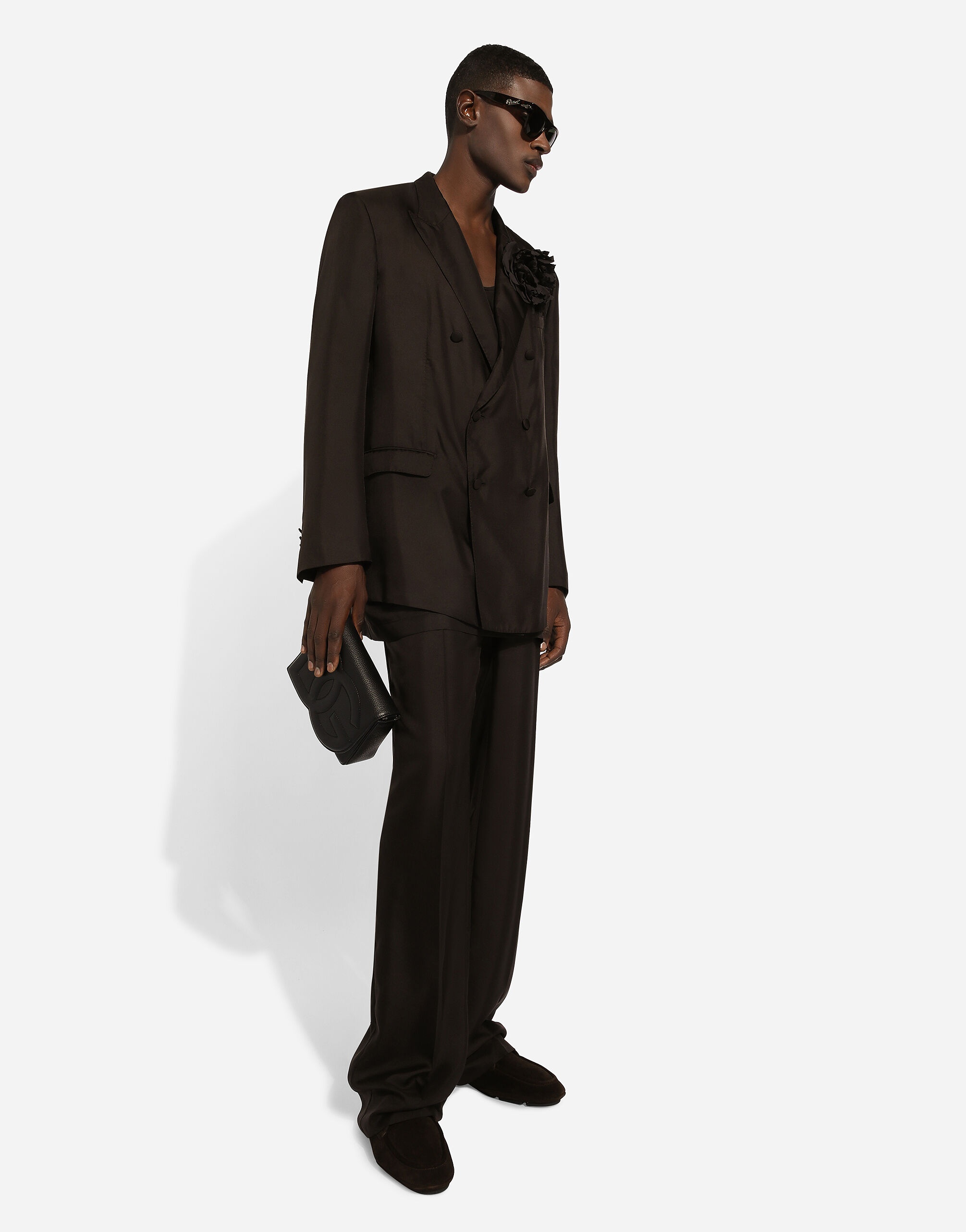 Tailored silk pants with darts - 5