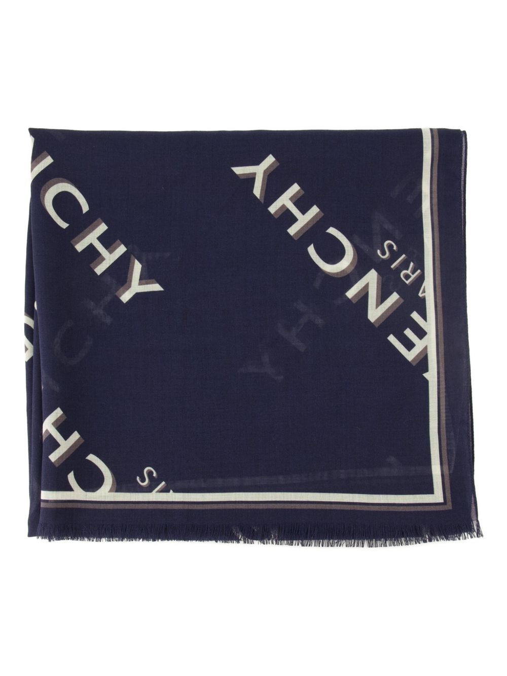 monogram fringed scarf - 2