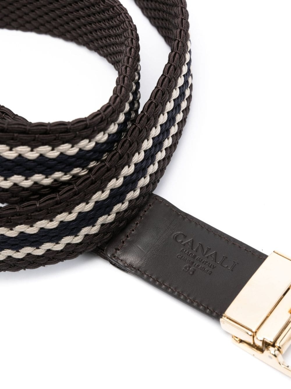 stripe-print braided belt - 2
