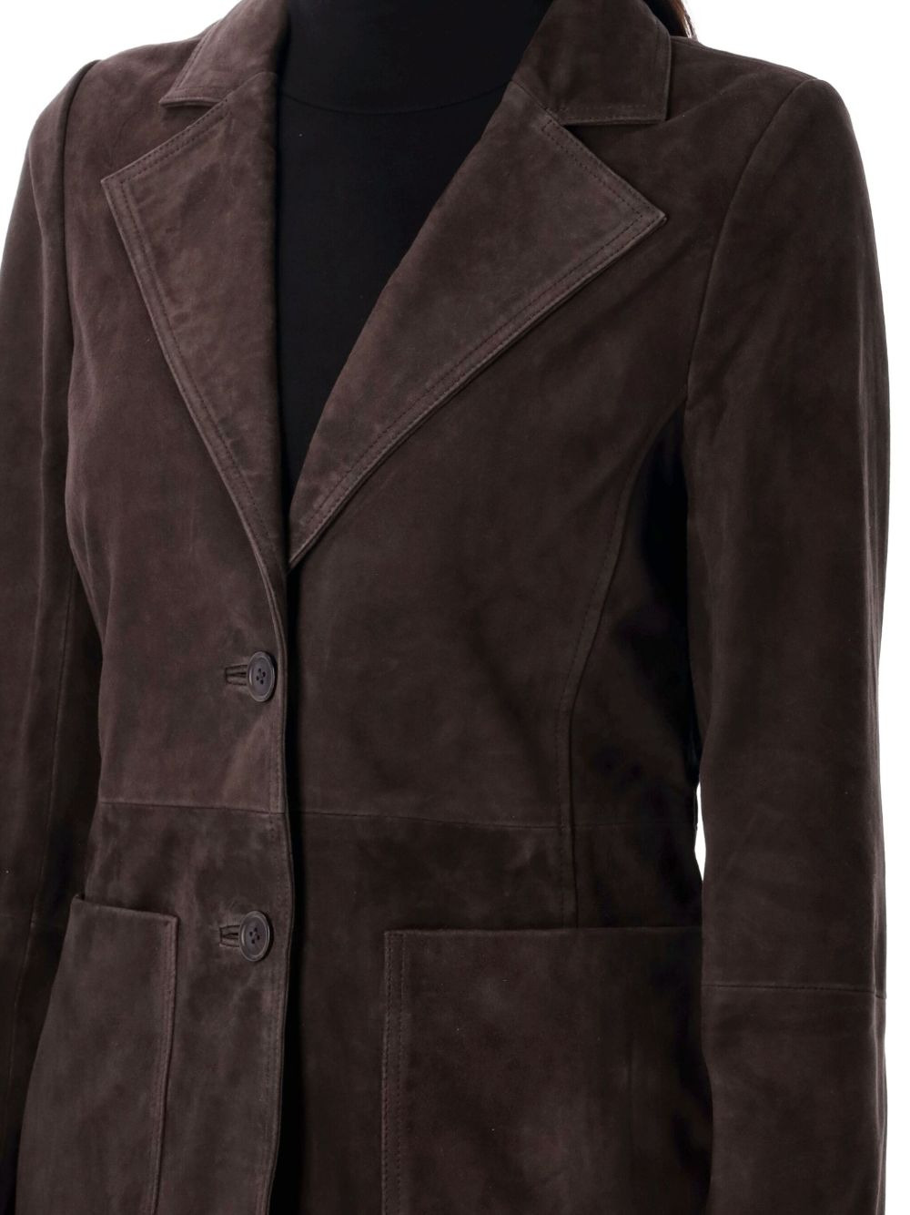 suede single-breasted blazer - 3