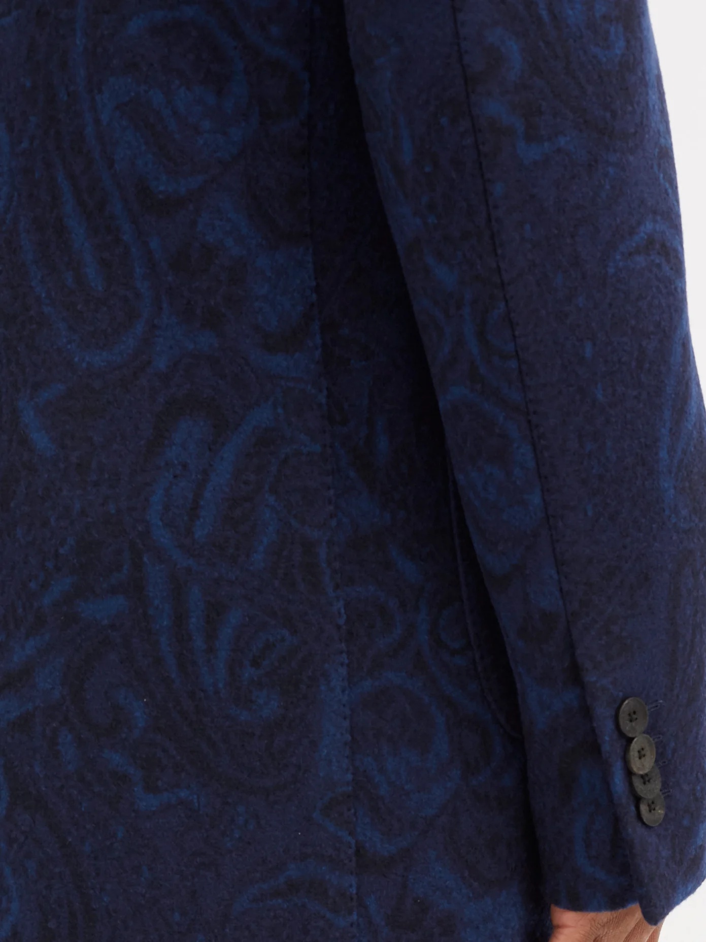 Paisley-jacquard wool-blend overcoat - 4