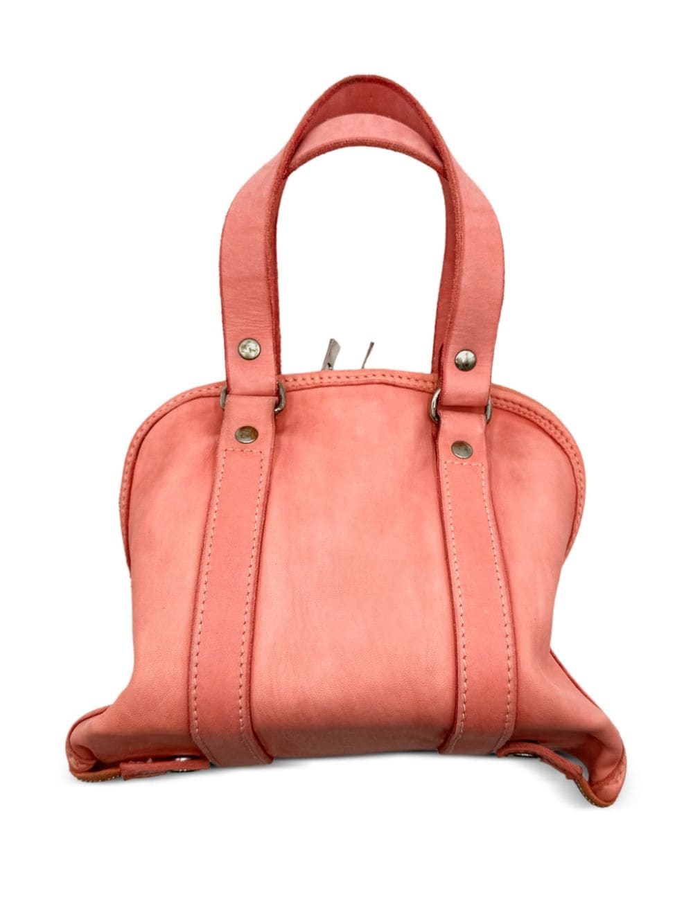 folded leather tote bag - 3