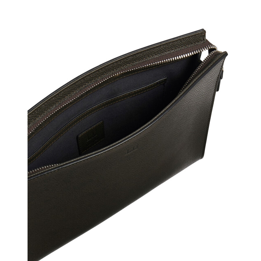 Dunhill - Dunhill Olive Grey Cadogan Zipped Pouch - 3