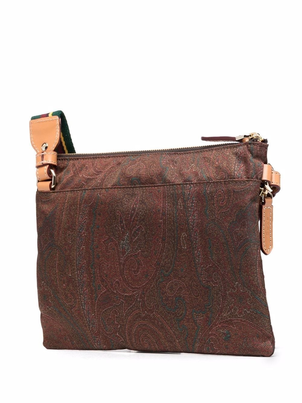 paisley-print leather messenger bag - 3