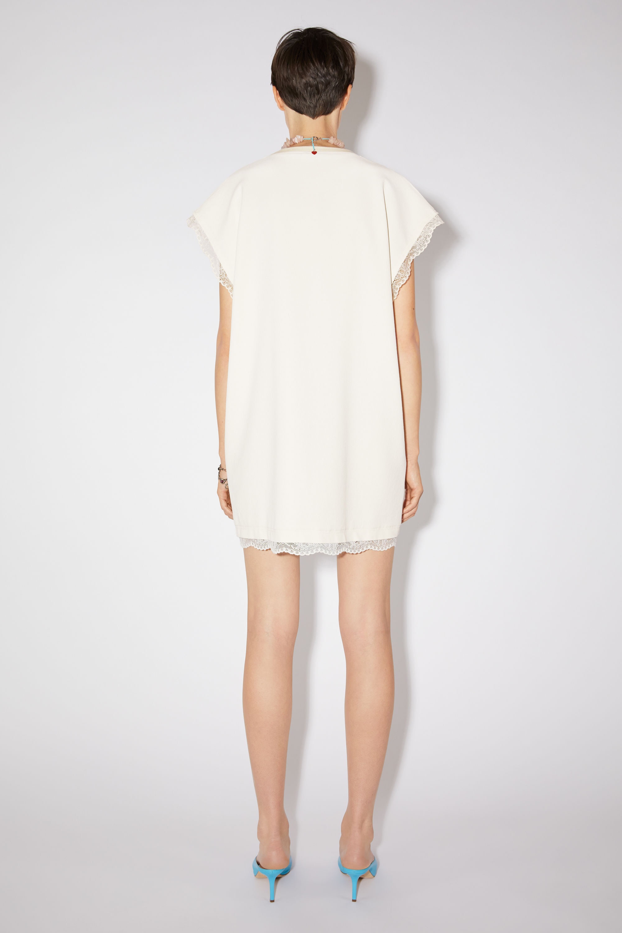 Embroidered dress - Dusty white - 3