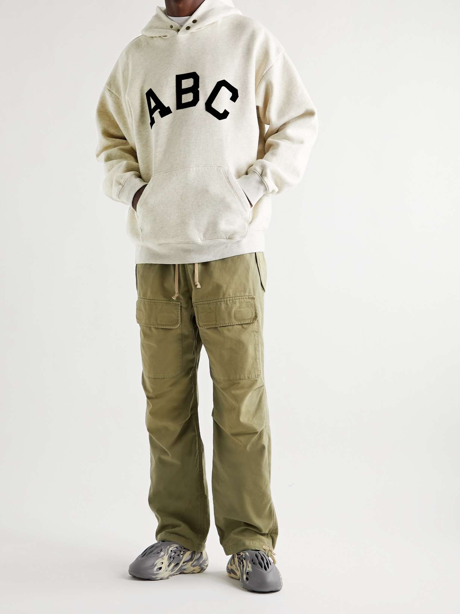 Oversized Flocked Fleece-Back Cotton-Jersey Hoodie - 2