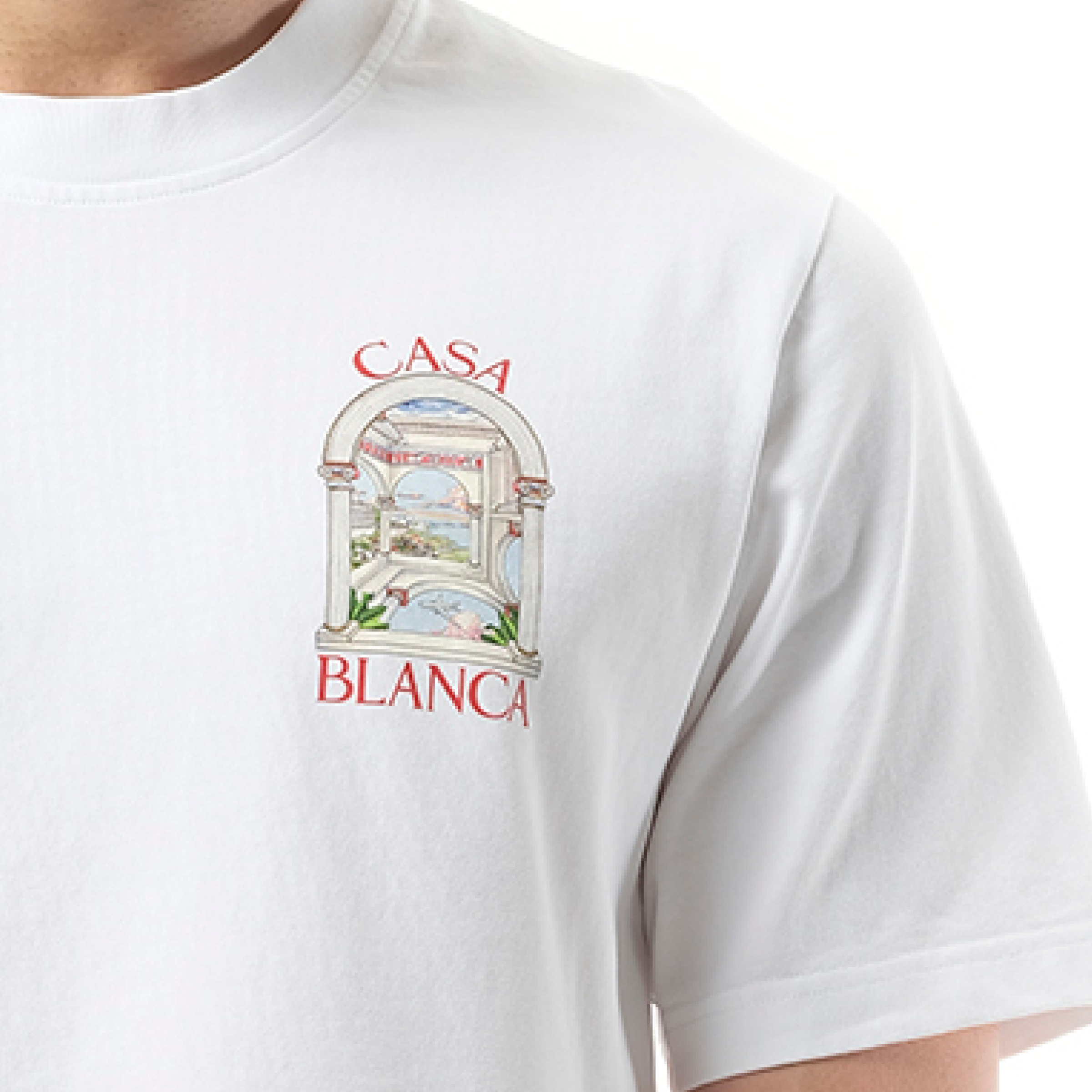 CASABLANCA Le Passage Printed T-Shirt in White | marais
