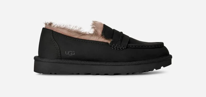 ® Women's Ellis Nubuck Loafer Sheepskin Shoes in Black - 1