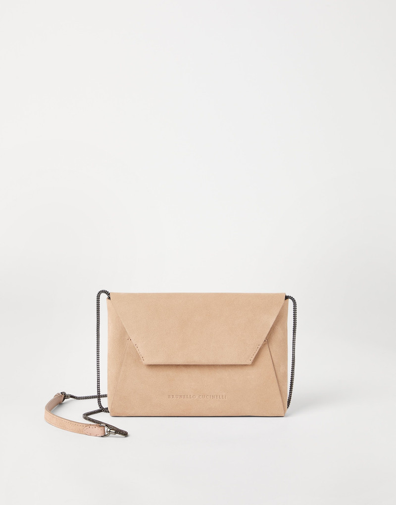 BC Duo pochette in suede with precious chain 1