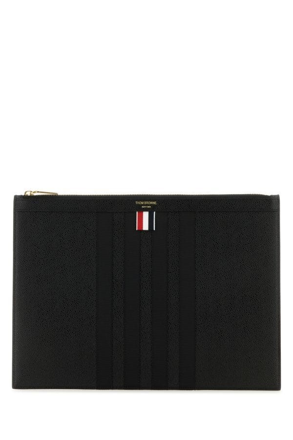 Black leather clutch - 1