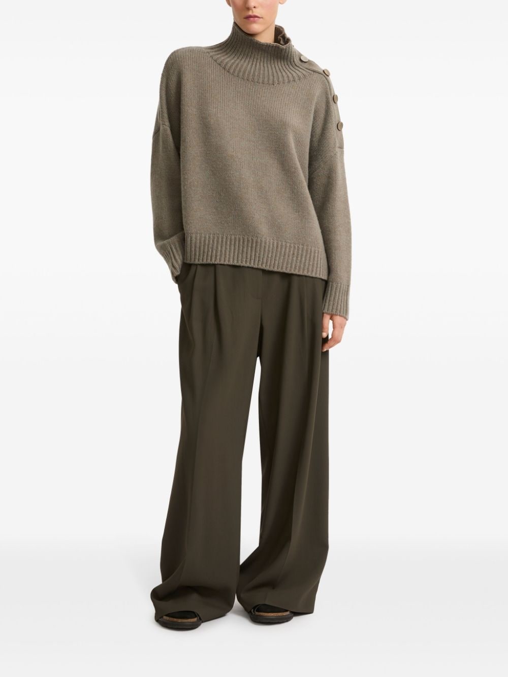 button-up shoulder jumper - 2