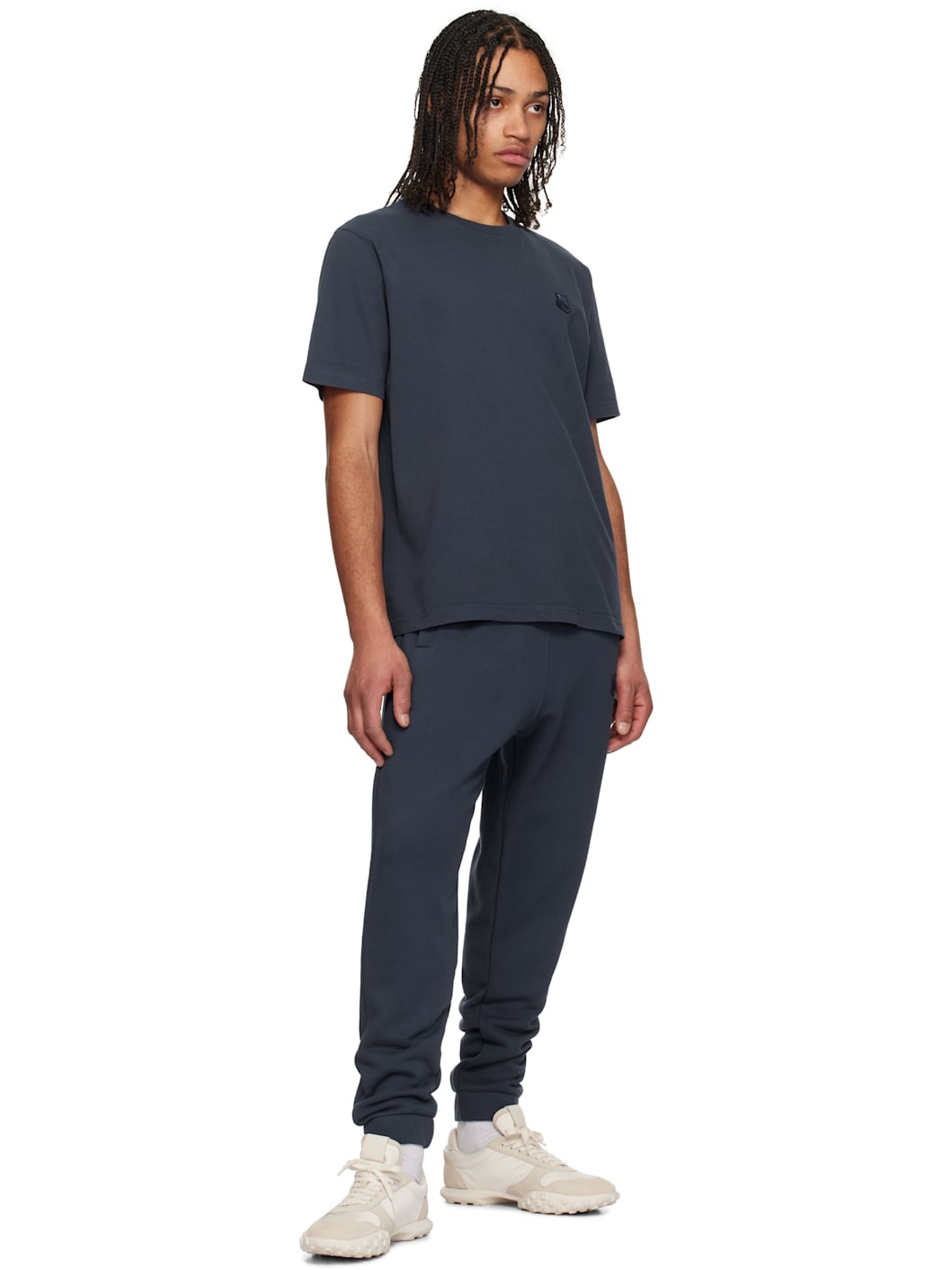 Navy Bold Fox Head Patch Comfort Jog Sweatpants - 4