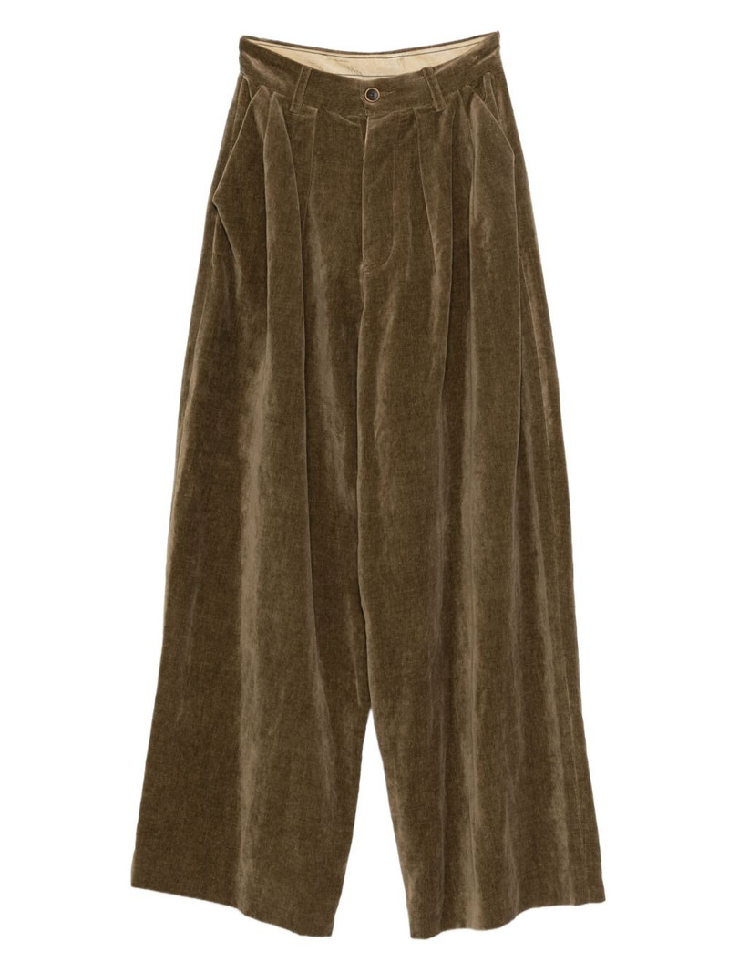 button-fastening pleated trousers 1