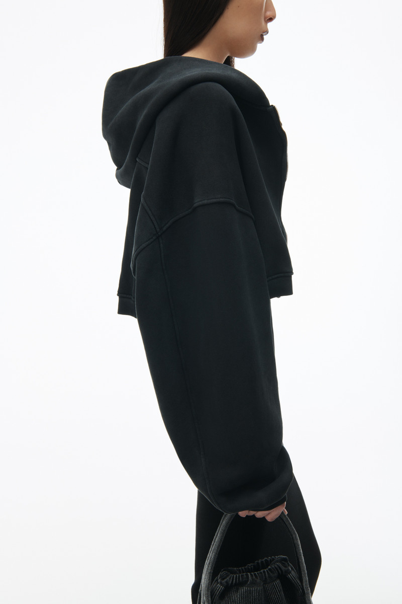 Crop Zip Up Hoodie in Classic Terry 3