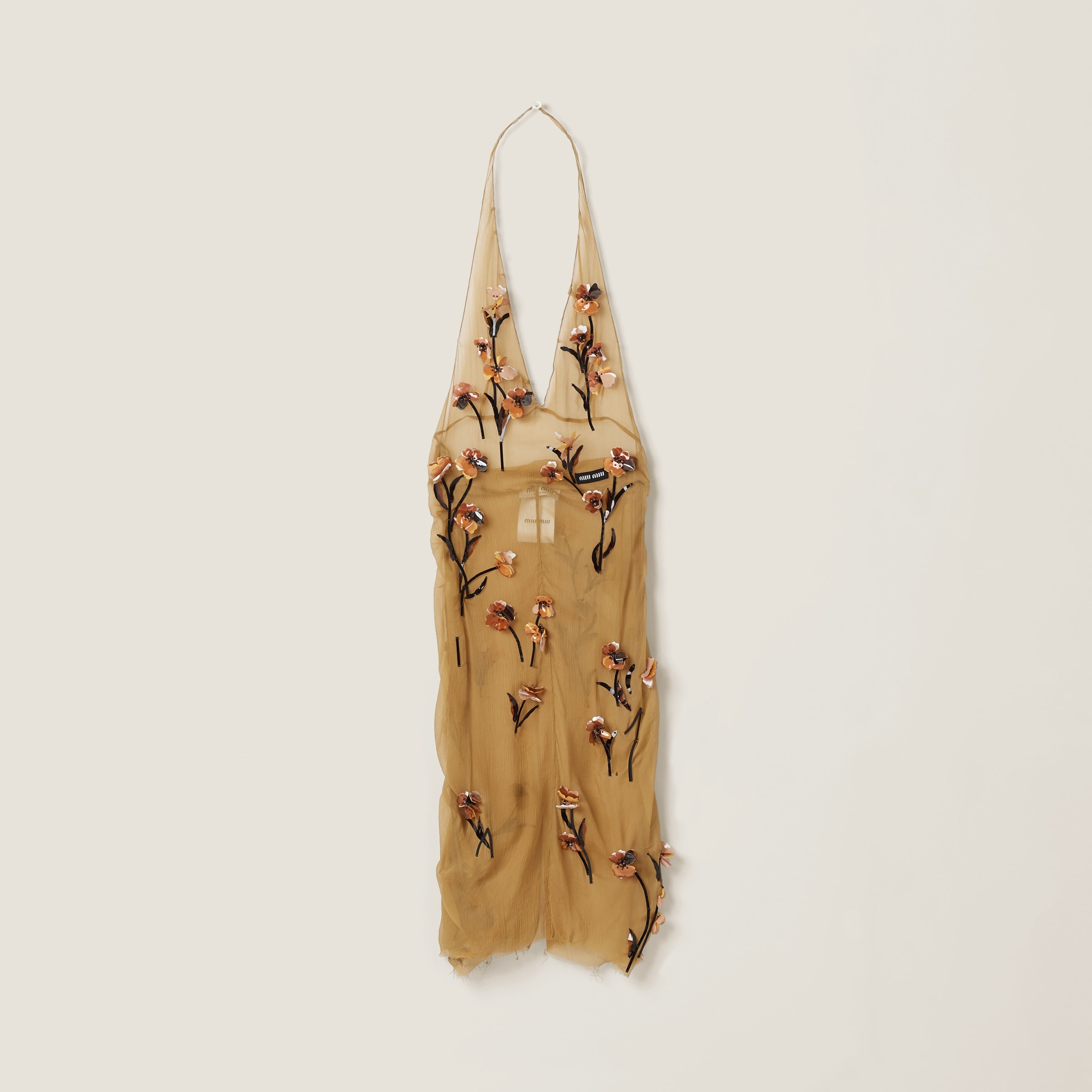 Chiffon dress with floral embroidery - 1