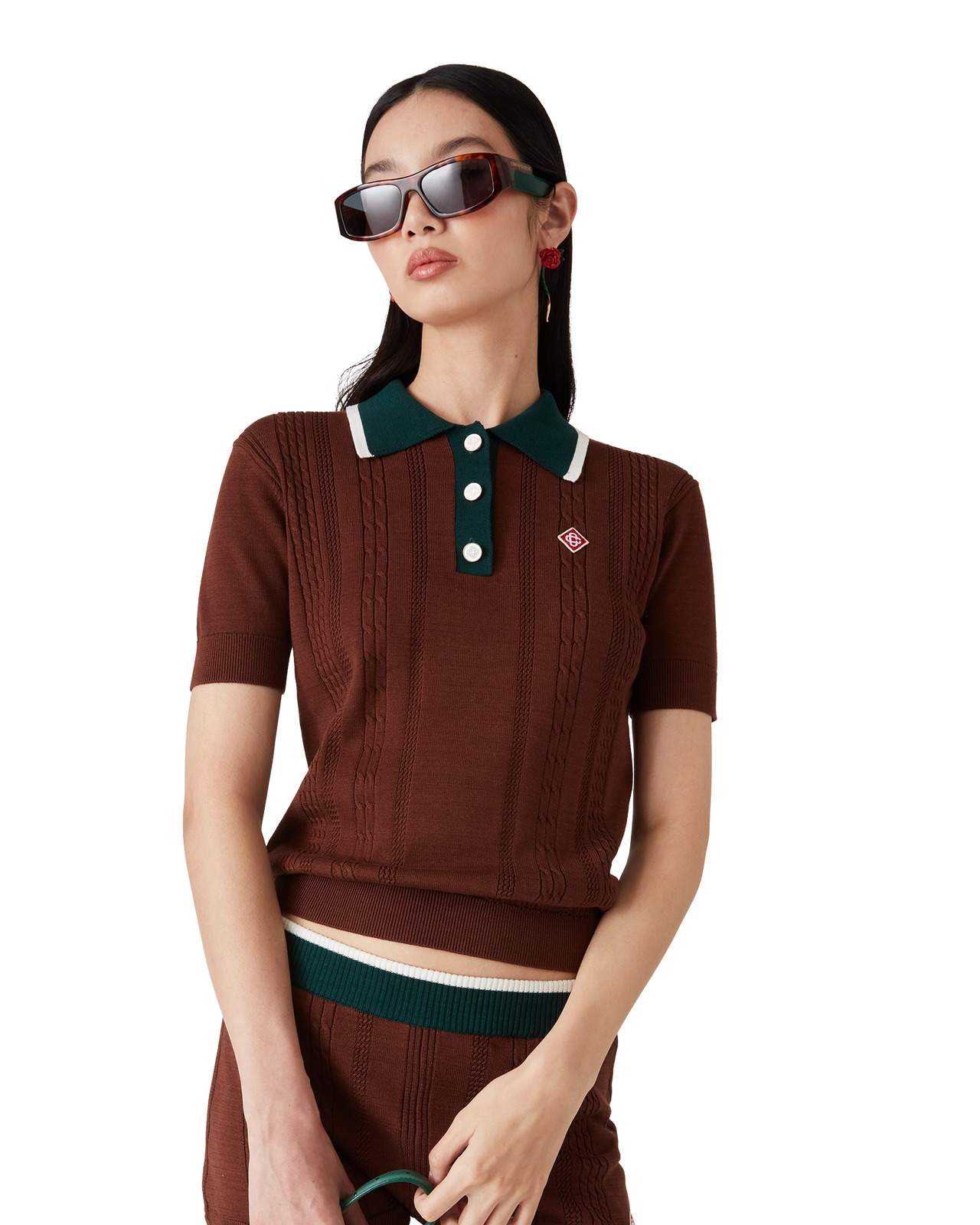 Cable Knit Polo Shirt | Casablanca Paris - 4
