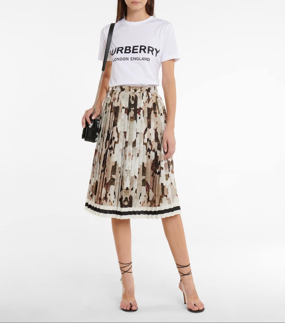 Printed pleated midi skirt - 2