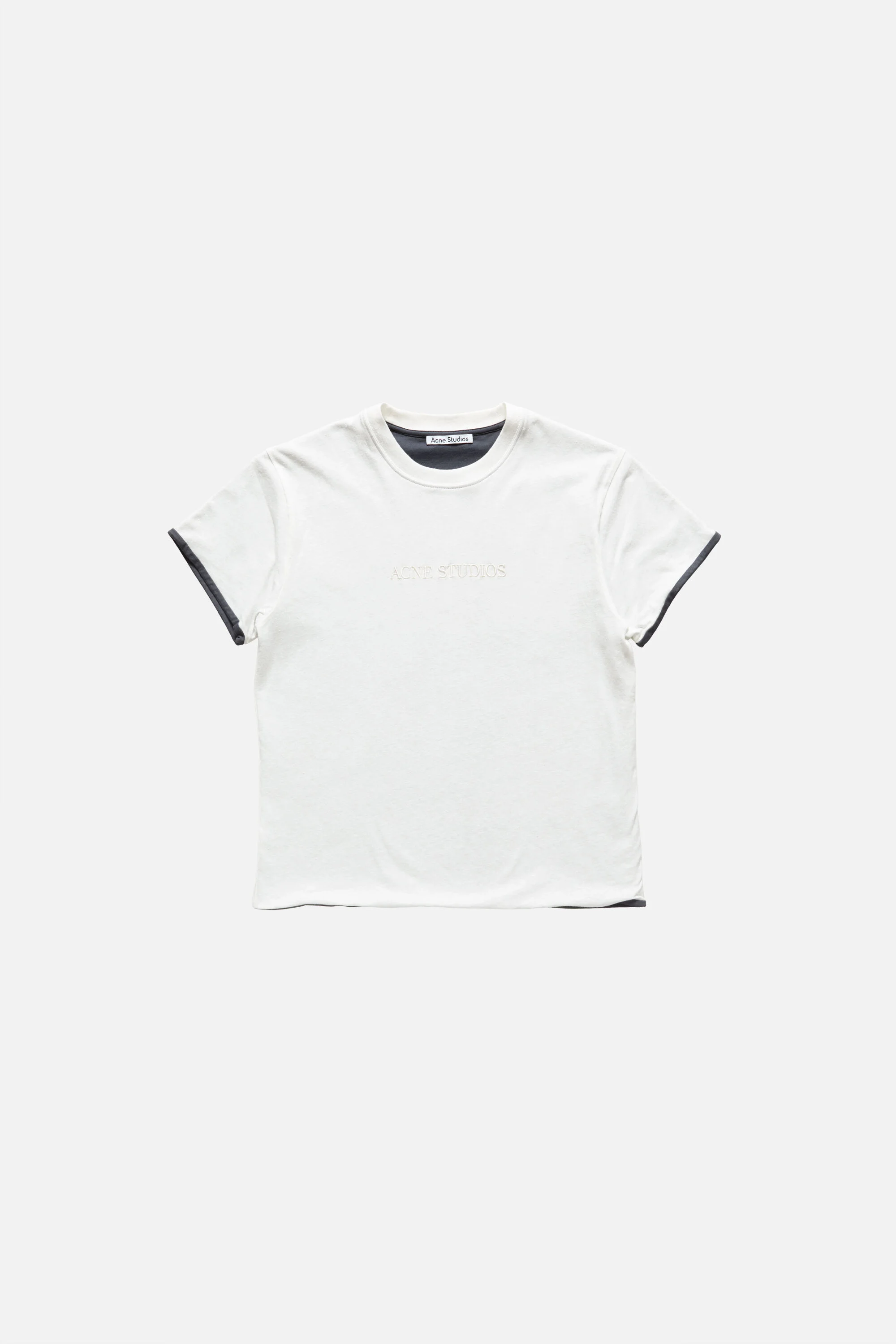 Layered t-shirt with logo - White/grey - 1