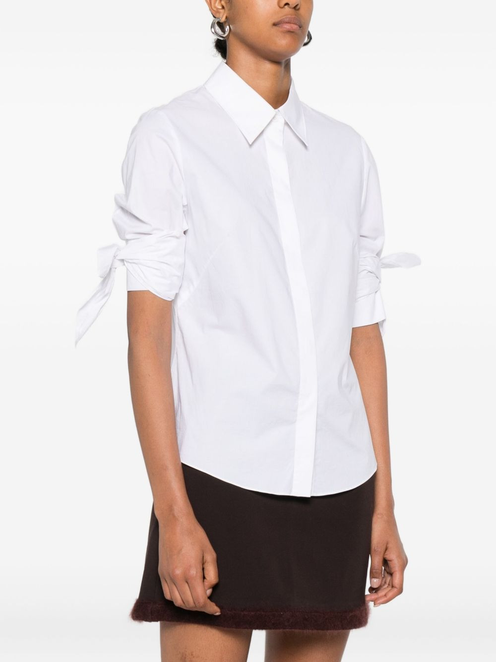 tie-cuff half-sleeve top - 3