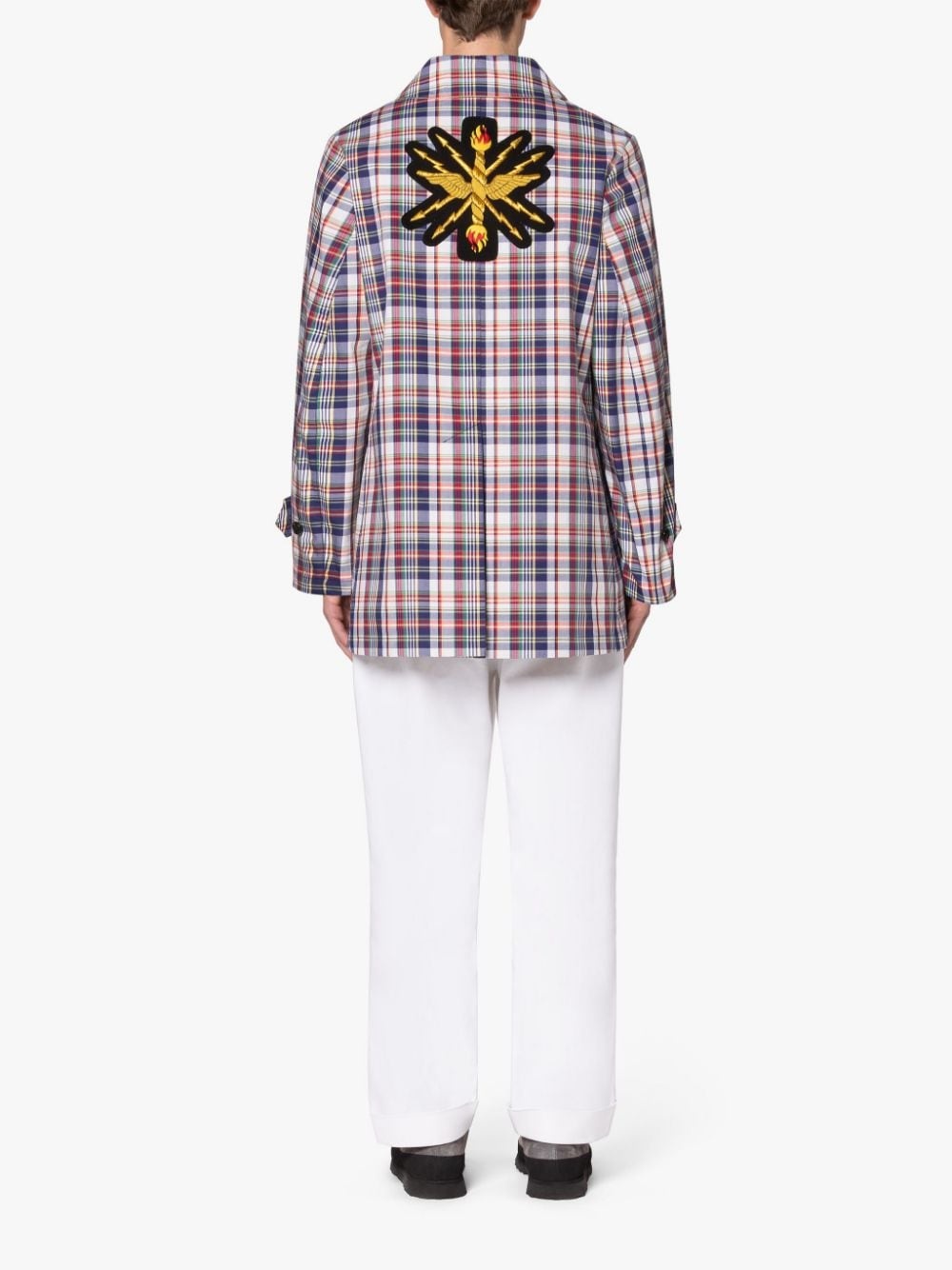 TORRENT BEIGE CHECK SHORT COTTON COAT - 3