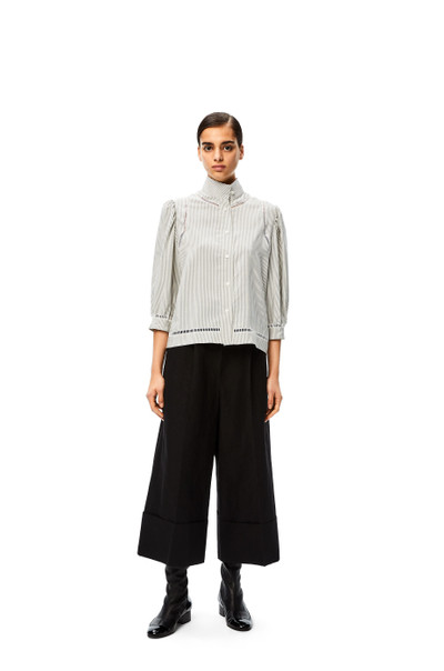 Loewe Short blouse jour echelle in striped silk outlook