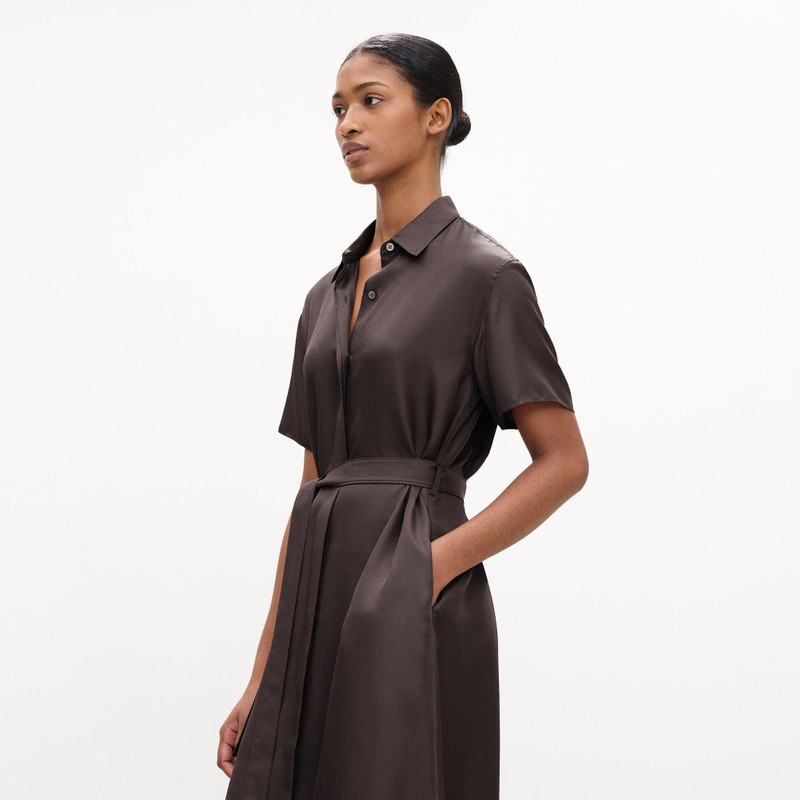 Belted Shirt Dress in Mod Silk Twill 4