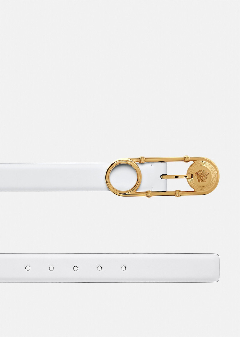 VERSACE Safety Pin Leather Belt 3 cm outlook