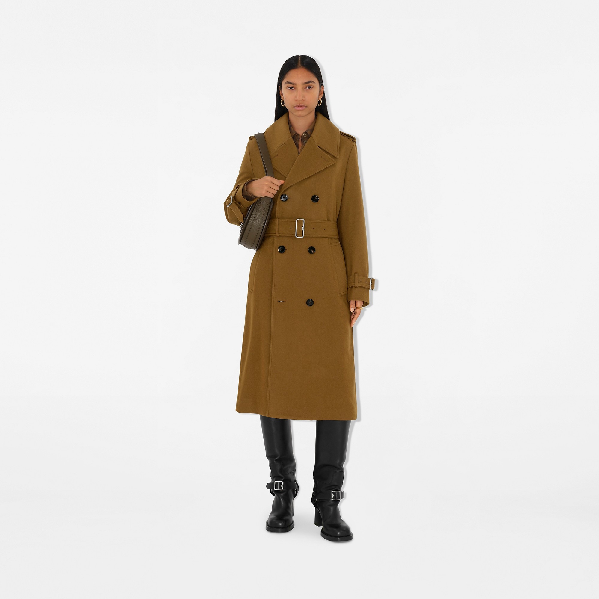 Long Cashmere Trench Coat - 5