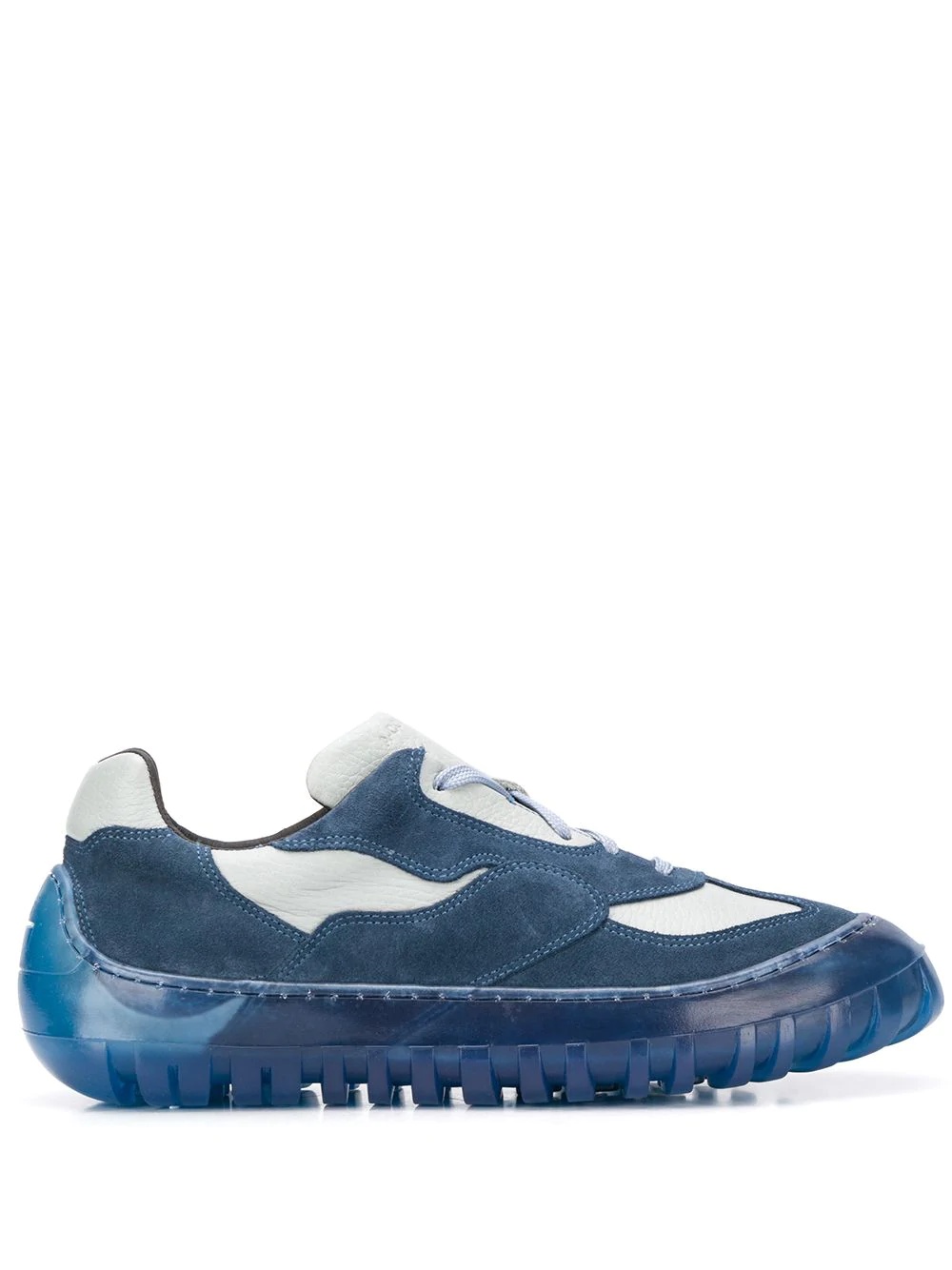 panelled clear-sole sneakers - 1