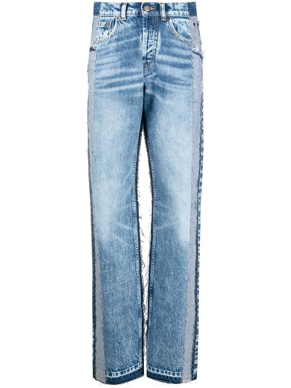 panelled high-rise jeans - 1