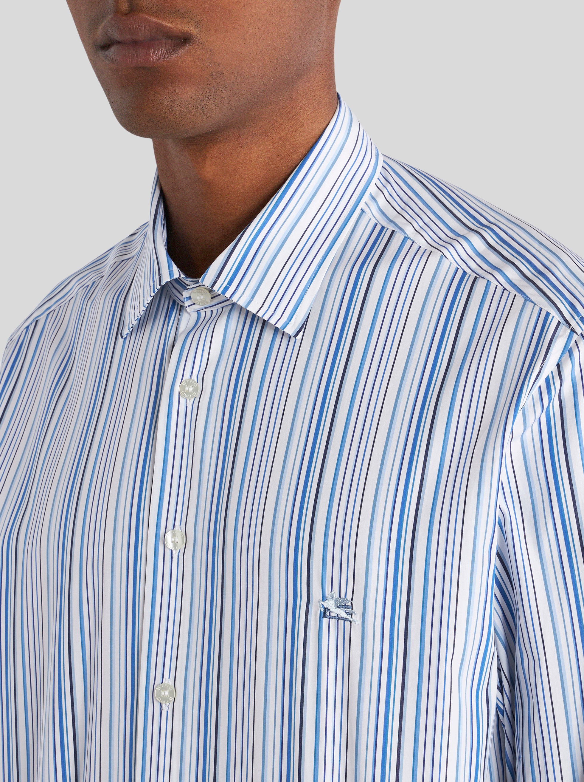 STRIPED SHIRT WITH ETRO LOGO AND PEGASO - 3