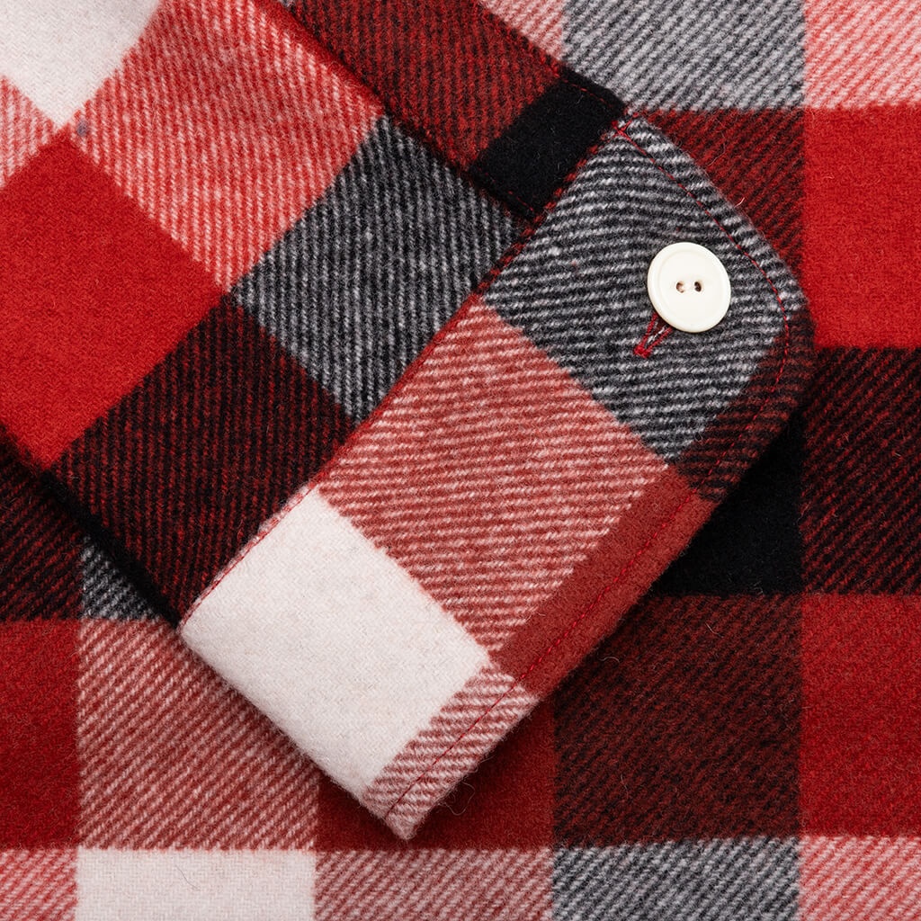 WOOL BEAVERBLOCK CHECK SHIRT - RED - 5
