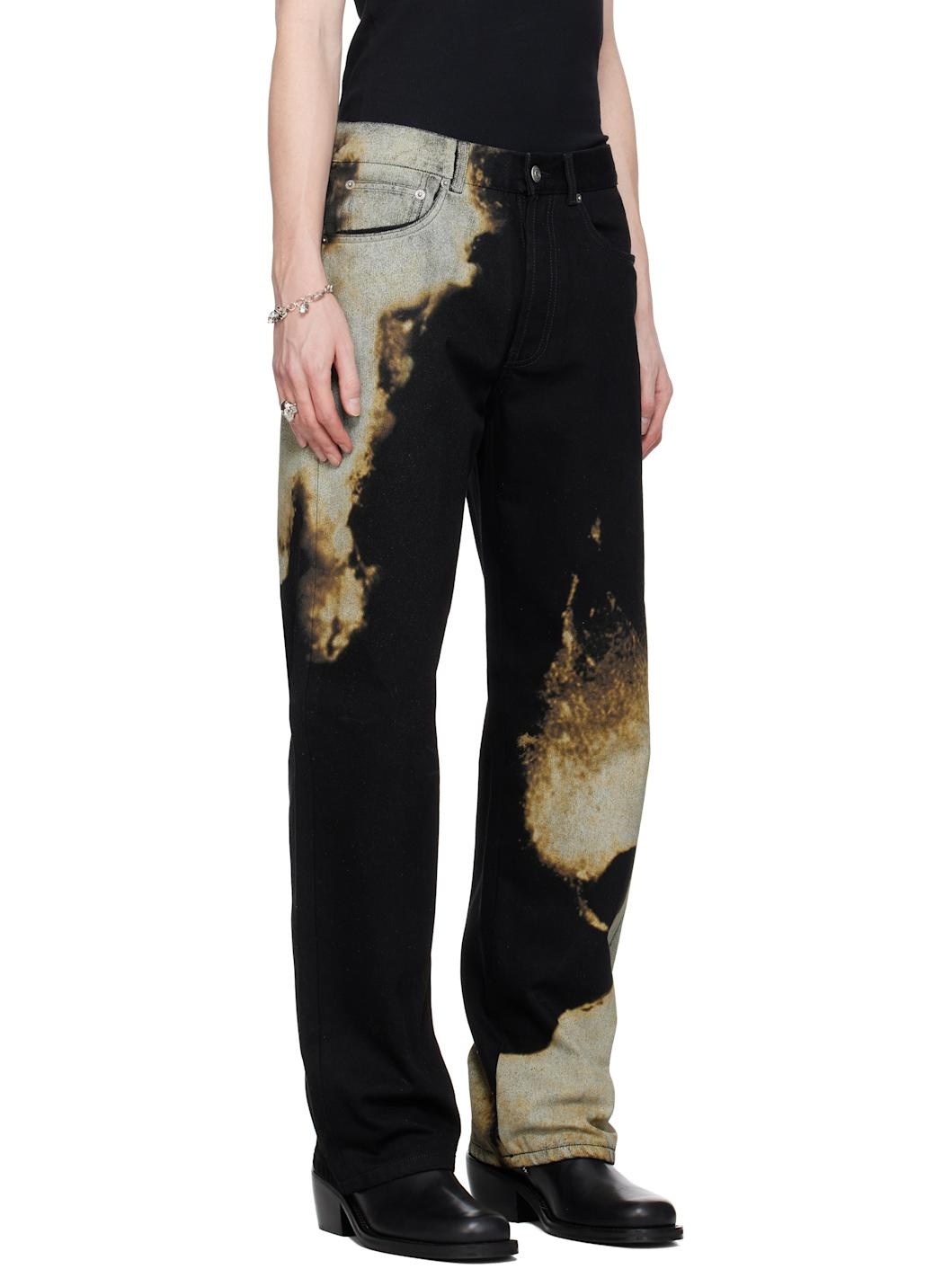 Black & Gray Abstract Print Jeans - 2