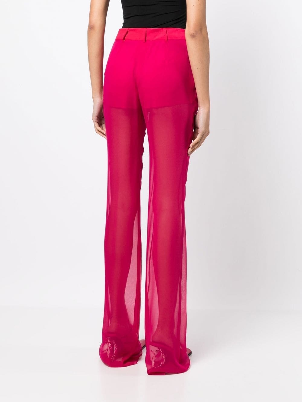 silk-georgette flared trousers - 4