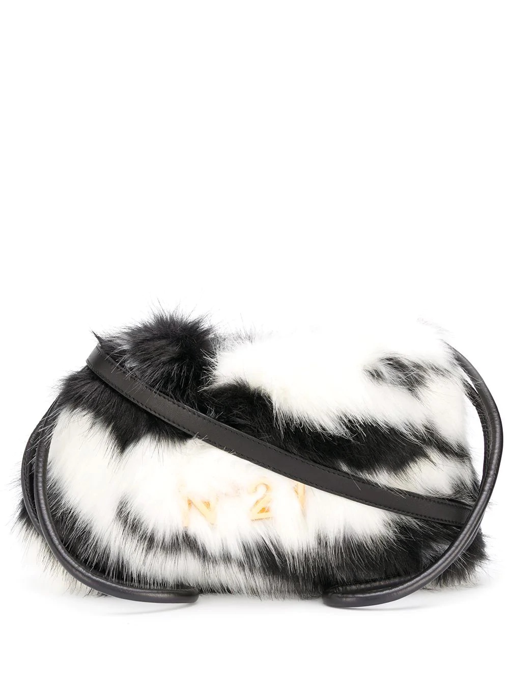 Eva Eco Zebra-Stripe Fur Drawstring Bag - 1