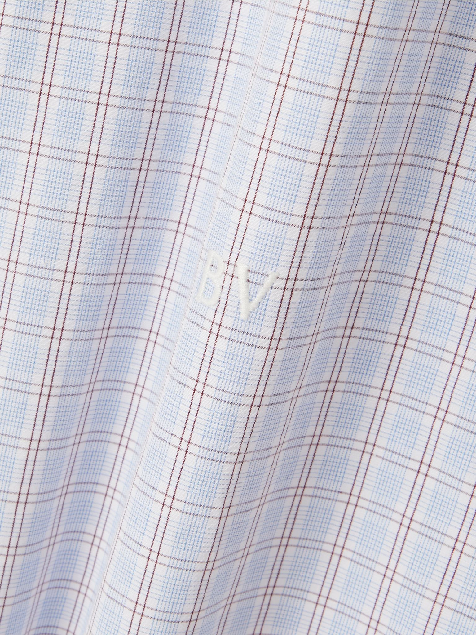 Checked cotton and linen-blend shirt Light blue - 5