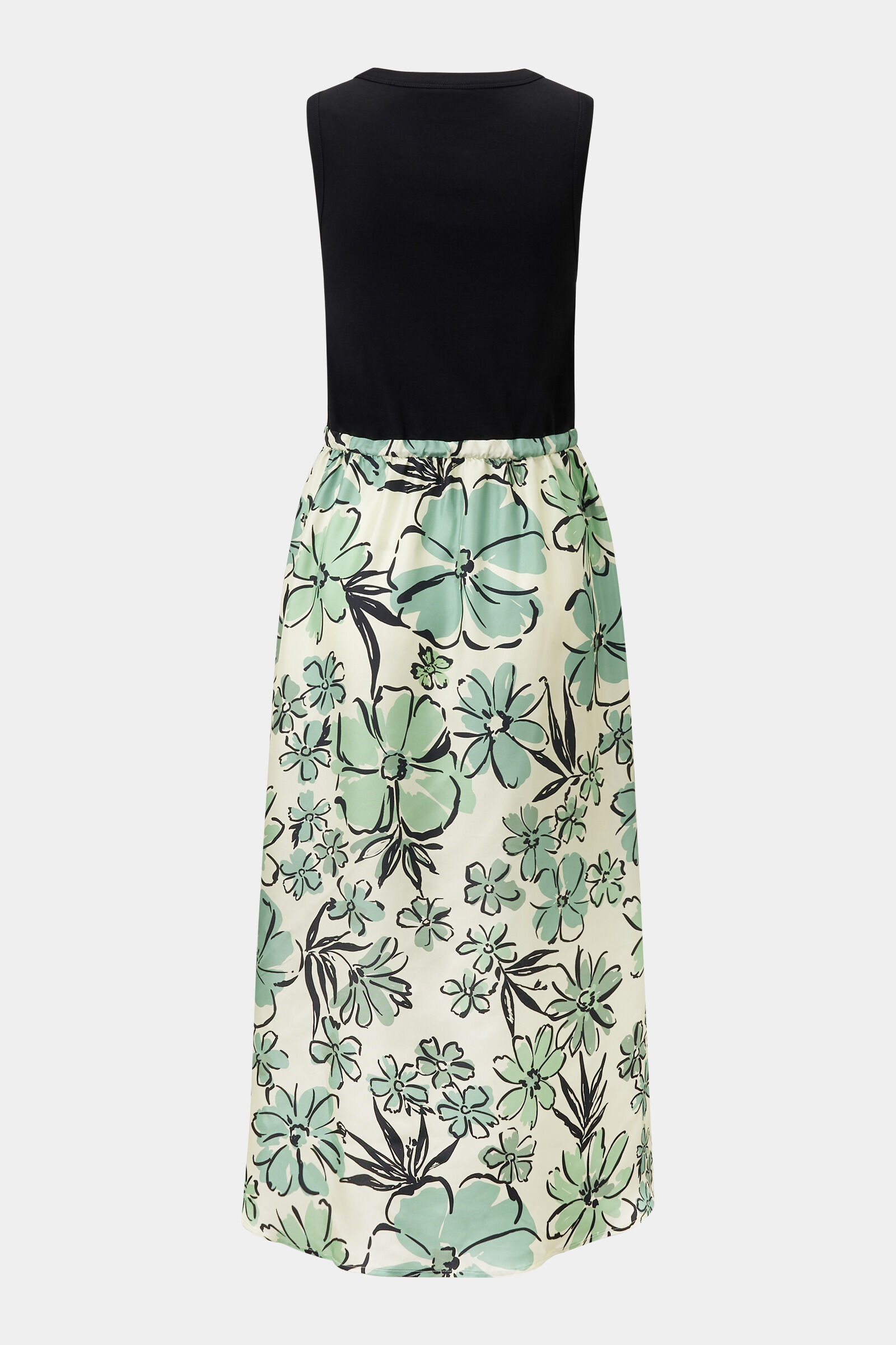 Silk jersey dress Silke in Black/Green - 5