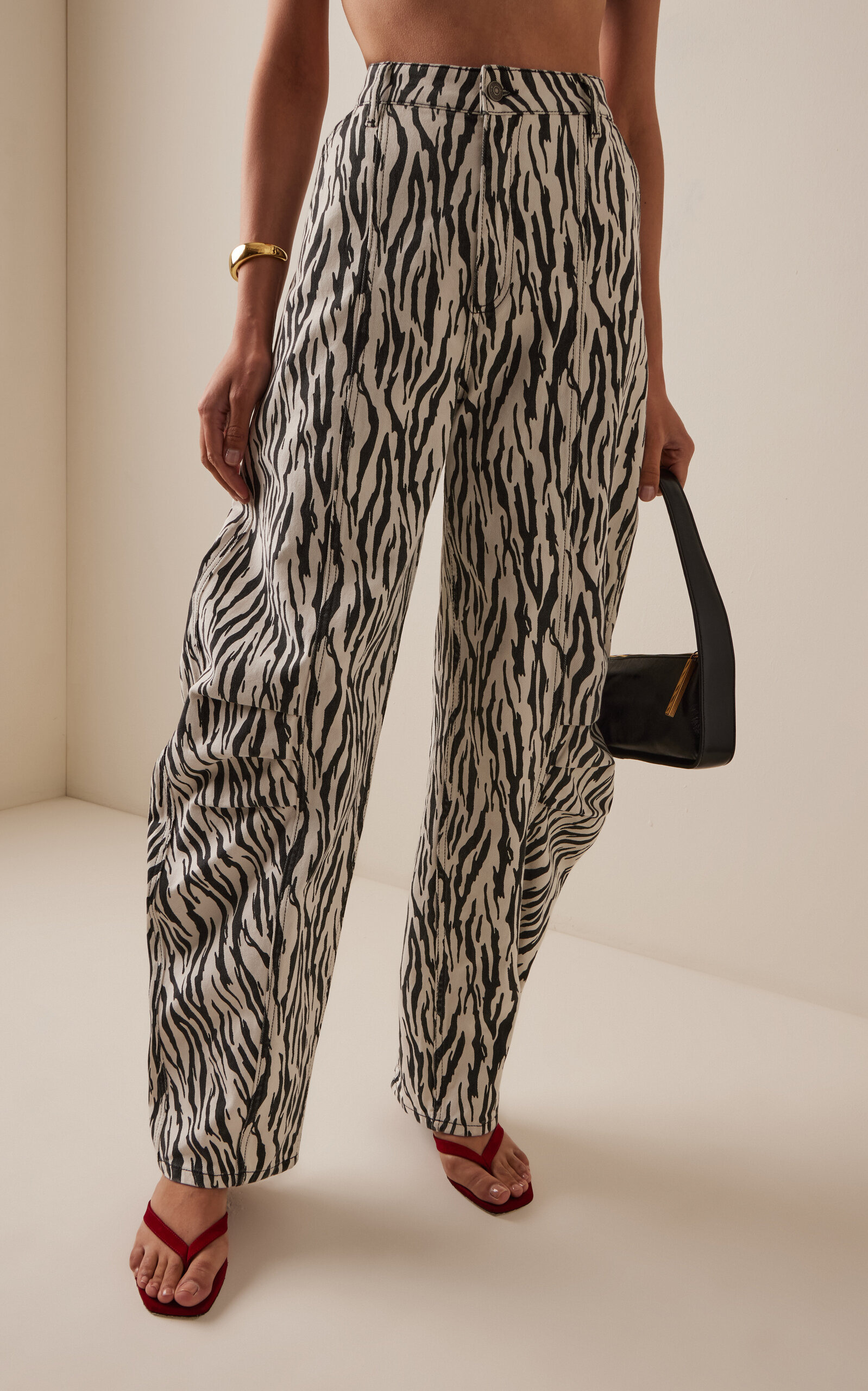 Printed Cotton-Twill Cargo Pants black/white - 3