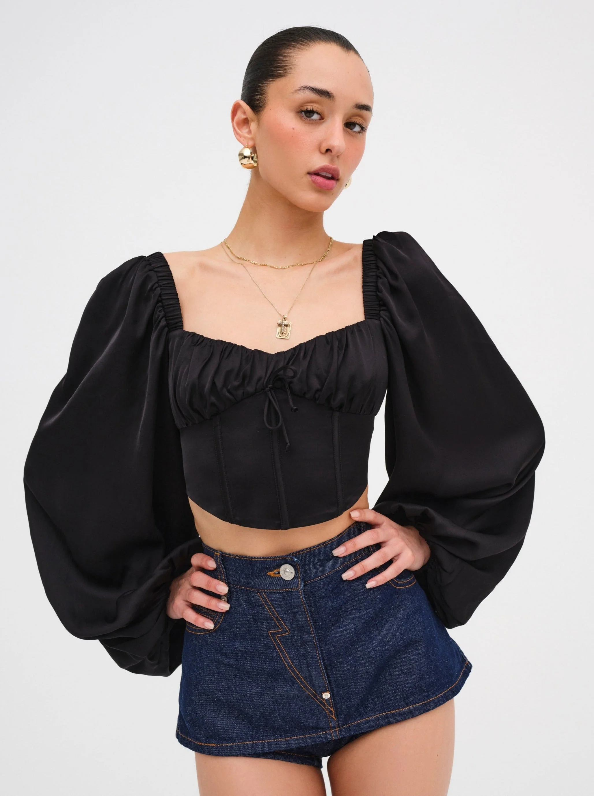 Kat Long Sleeve Corset Top - 1
