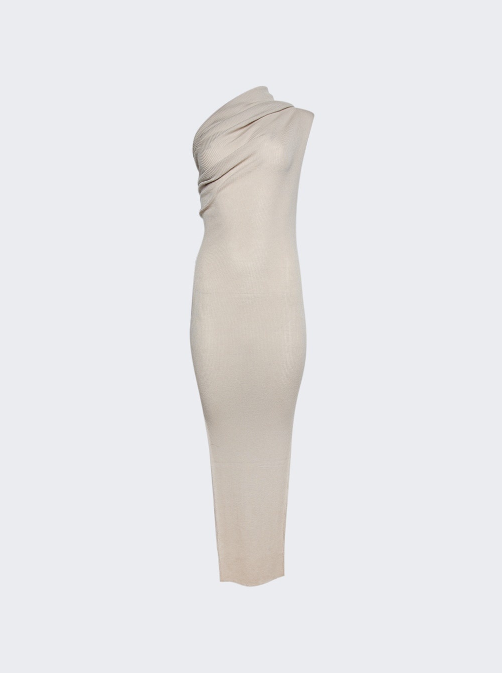 Ribbed One Shoulder Dress Pearl - 1