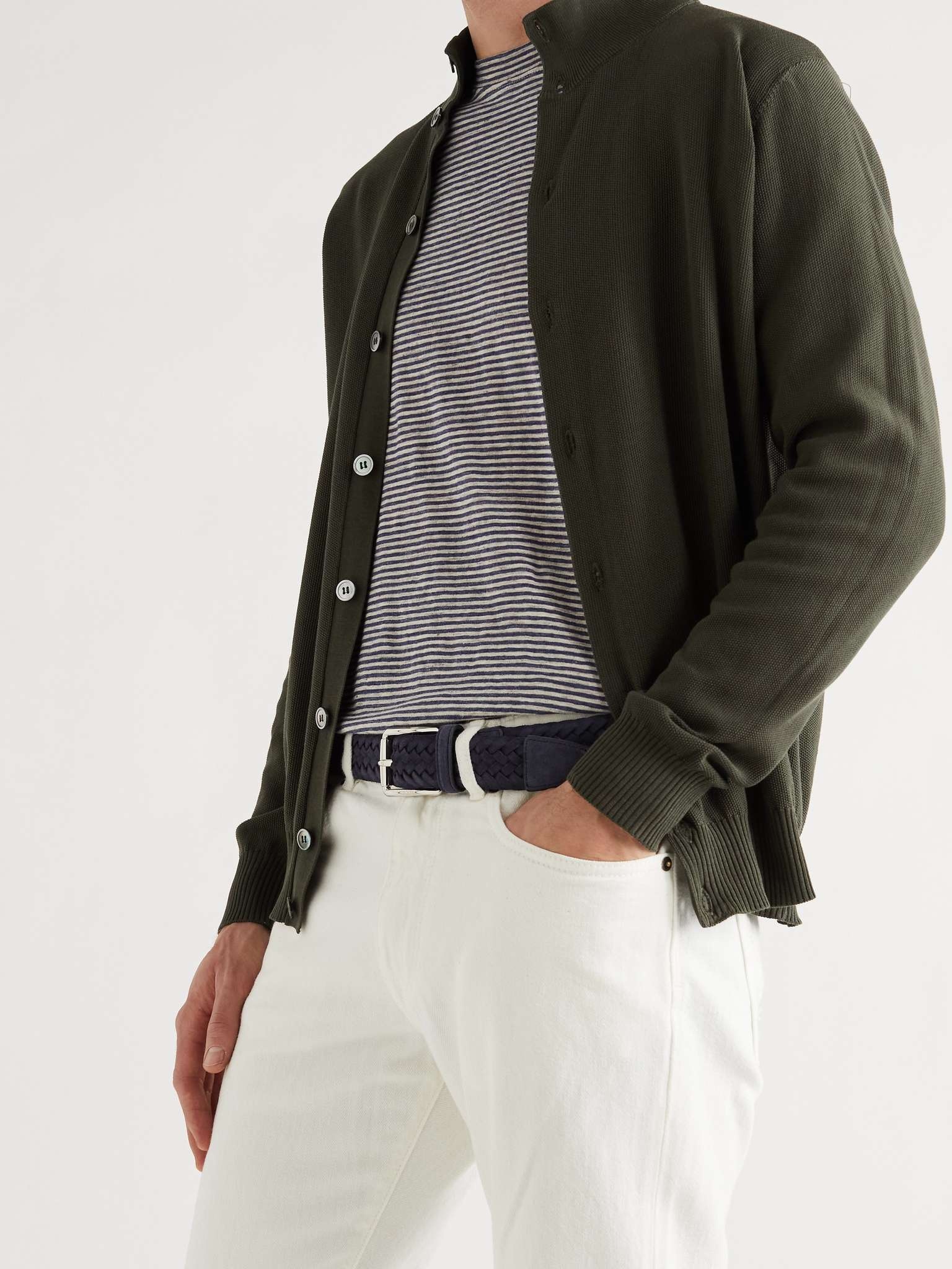 3.5cm Woven Suede Belt - 4