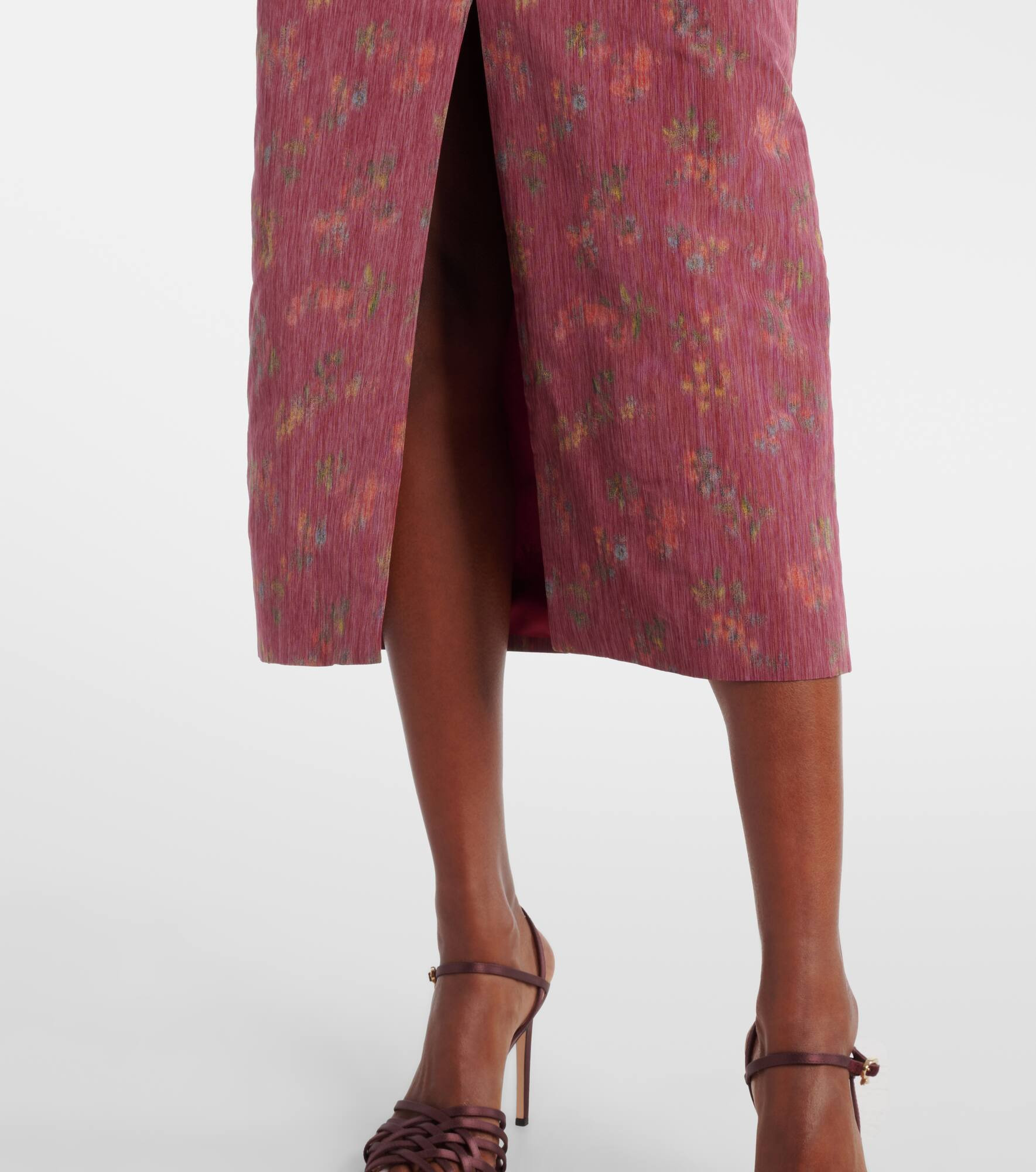 Adelaine floral puff sleeves gown - 5