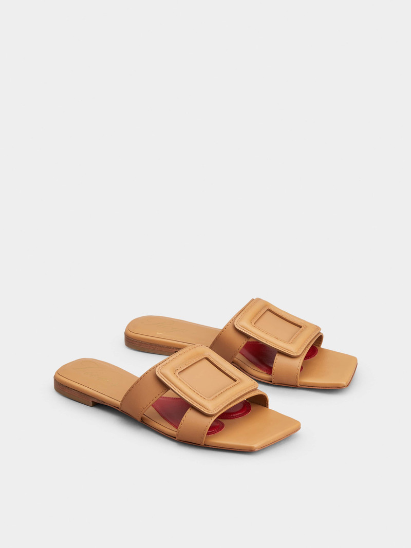 Roger Vivier Stitching Buckle Mules in Leather outlook