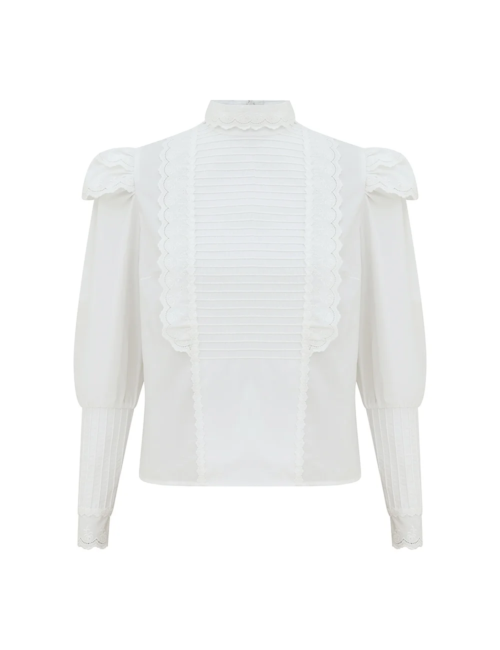 CLASH PINTUCK LACE SHIRT - 1