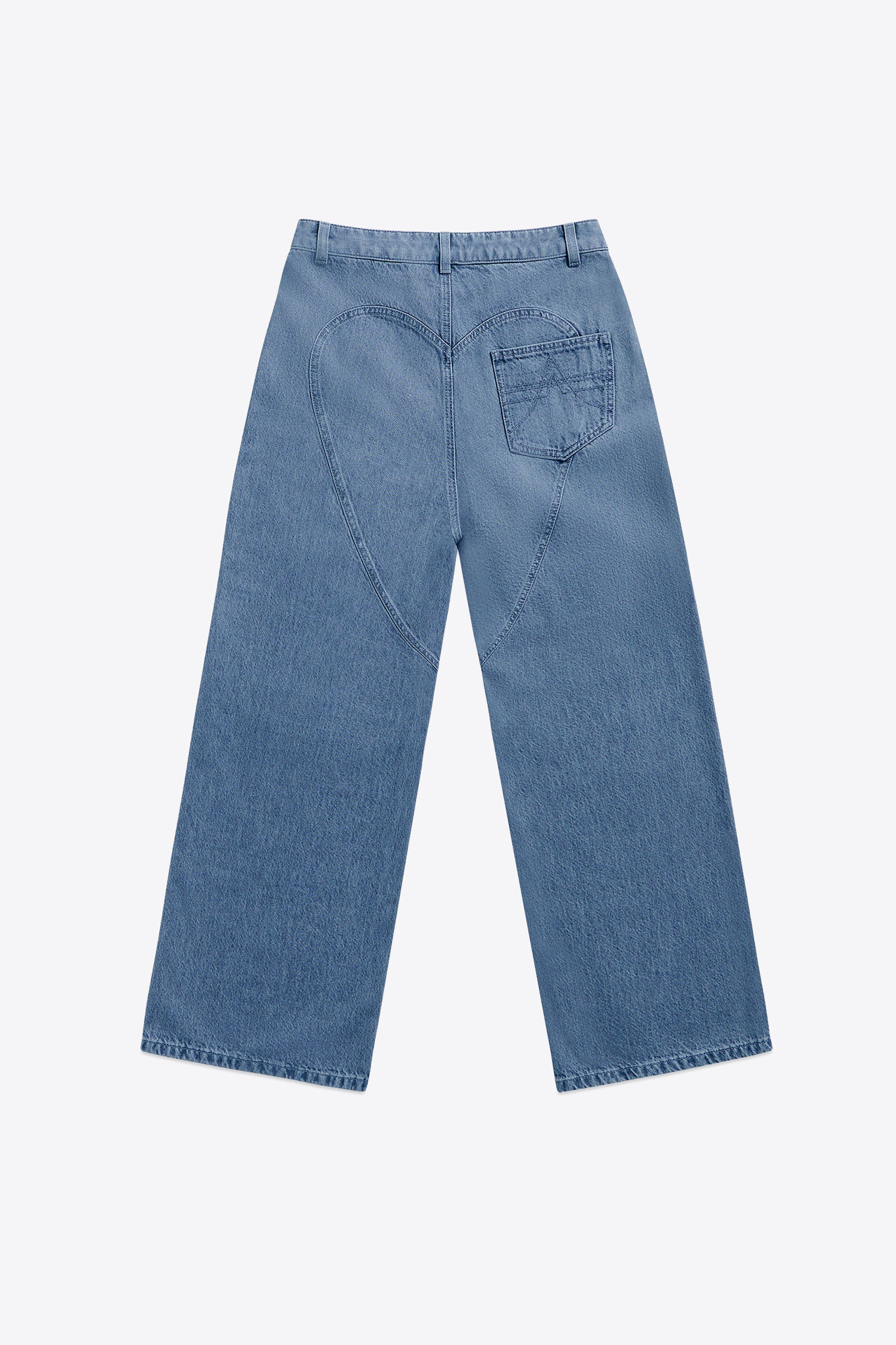 DISTRESSED CRYSTAL RELAXED SLIT JEAN - 2